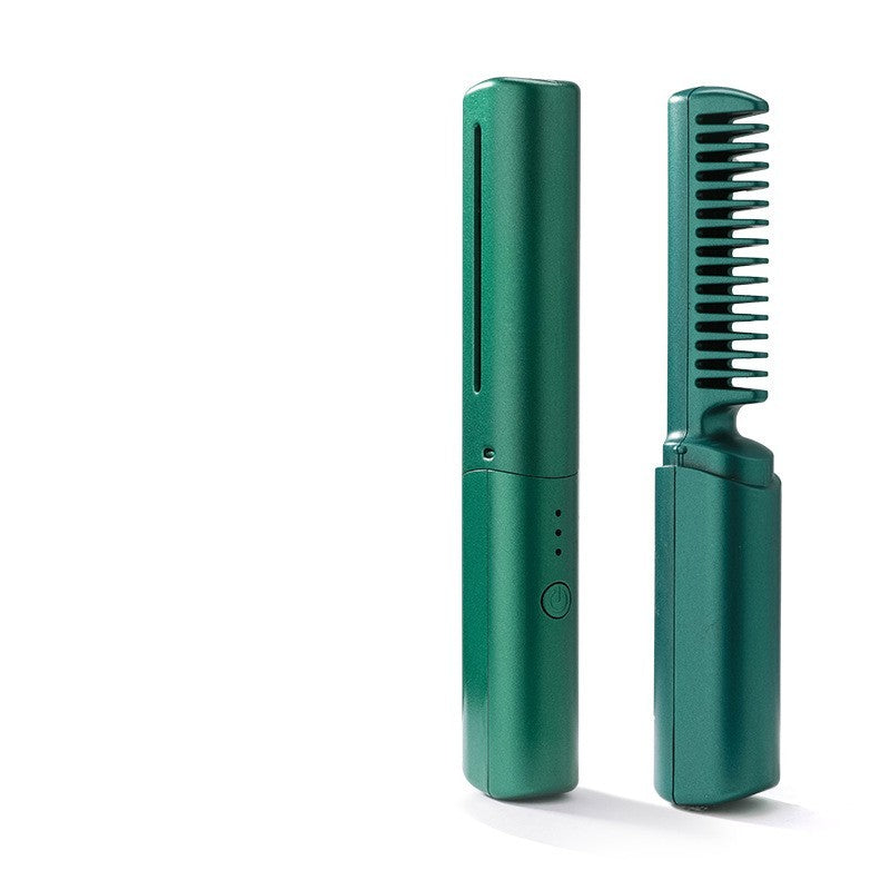 Professional Wireless Hair Straightener & Curler Comb - Portable, Fast Heating, and Hair-Friendly Styling Tool